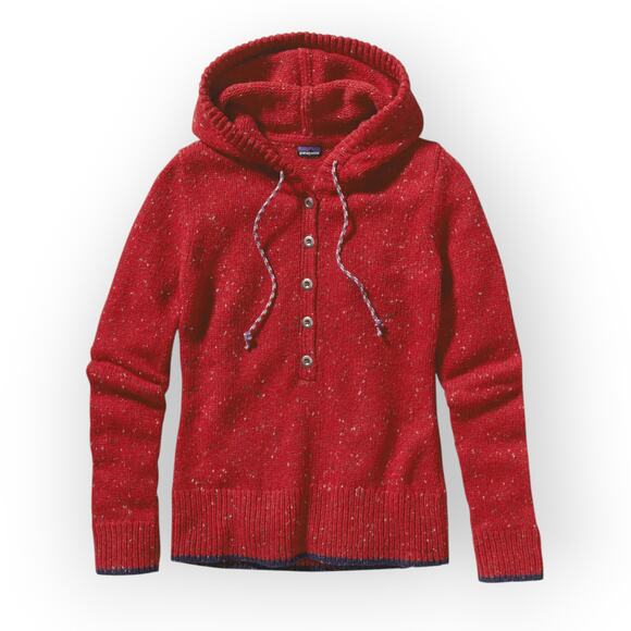 Large Patagonia W's Ranchito Hoody Sweater Red 50995 - Picture 1 of 12